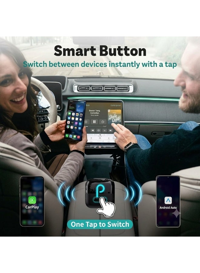 Ottocast Mini Pico 2-in-1 Wireless CarPlay & Android Auto Adapter, WiFi 6 & Bluetooth 5.4, Fast Auto Reconnect, Dual Device Memory, Voice Control, OTA Updates, Plug & Play Smart Car Connectivity - Image 2