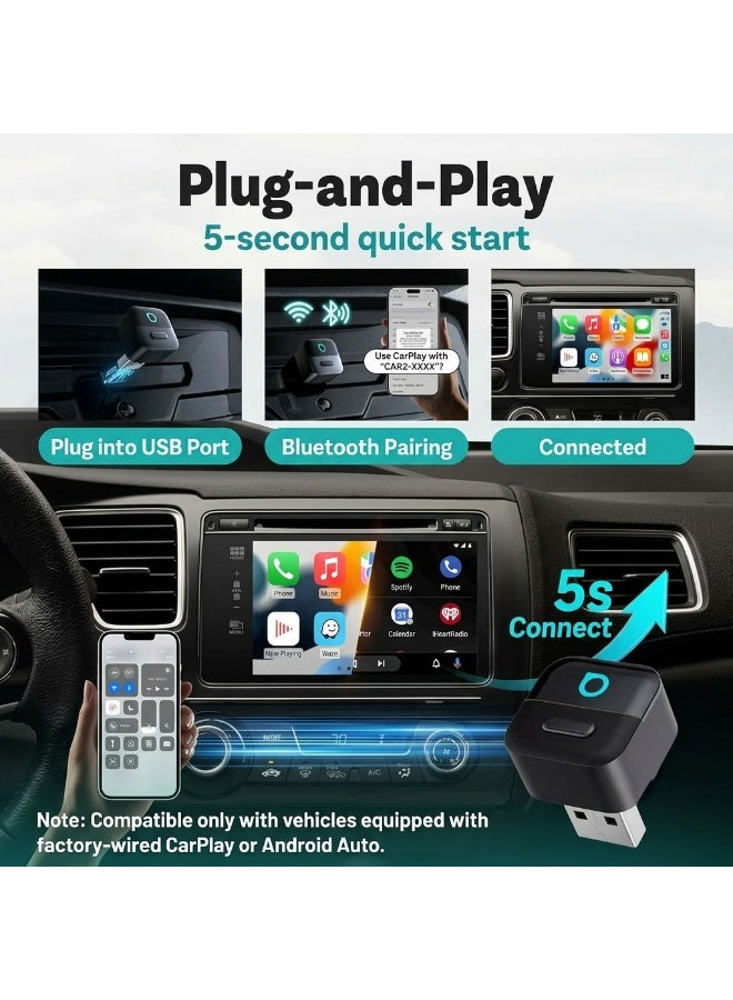 Ottocast Mini Pico 2-in-1 Wireless CarPlay & Android Auto Adapter, WiFi 6 & Bluetooth 5.4, Fast Auto Reconnect, Dual Device Memory, Voice Control, OTA Updates, Plug & Play Smart Car Connectivity - Image 4
