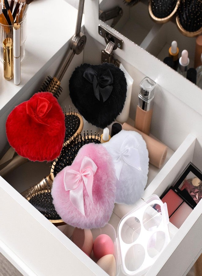 Guduling 4 Pcs Large Powder Puff,Heart Dusting Powder Puff,Soft Face Body Powders Puffs, Washable Reusable Makeup Puffs for Body Powders Wet Dry Makeup Tool for Baby & Kid & Adult - Image 5