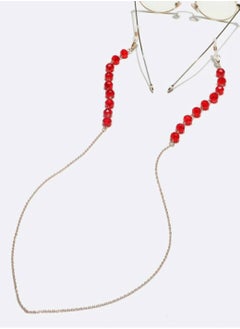 RA accessories Women's Elegant Shape Eyeglasses Chain Of Golden With Red Crystal  - Image 1
