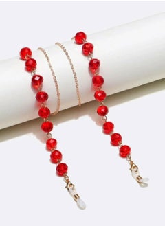 RA accessories Women's Elegant Shape Eyeglasses Chain Of Golden With Red Crystal  - Image 3