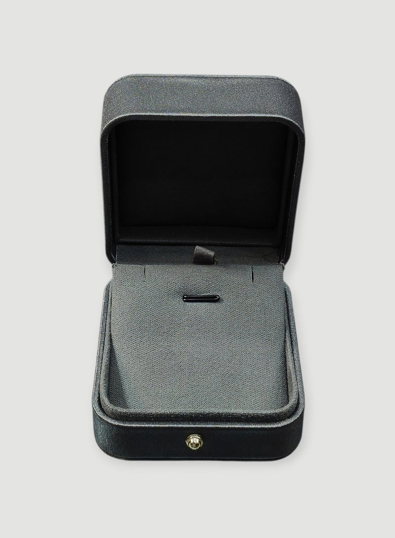 Al Seraj Luxury Premium Pendant & Earring Jewelry Box | Grey Rexine Exterior with Grey Velvet Interior | Elegant Jewellery Gift Box for Wedding, Proposal & Shop Display - Image 1