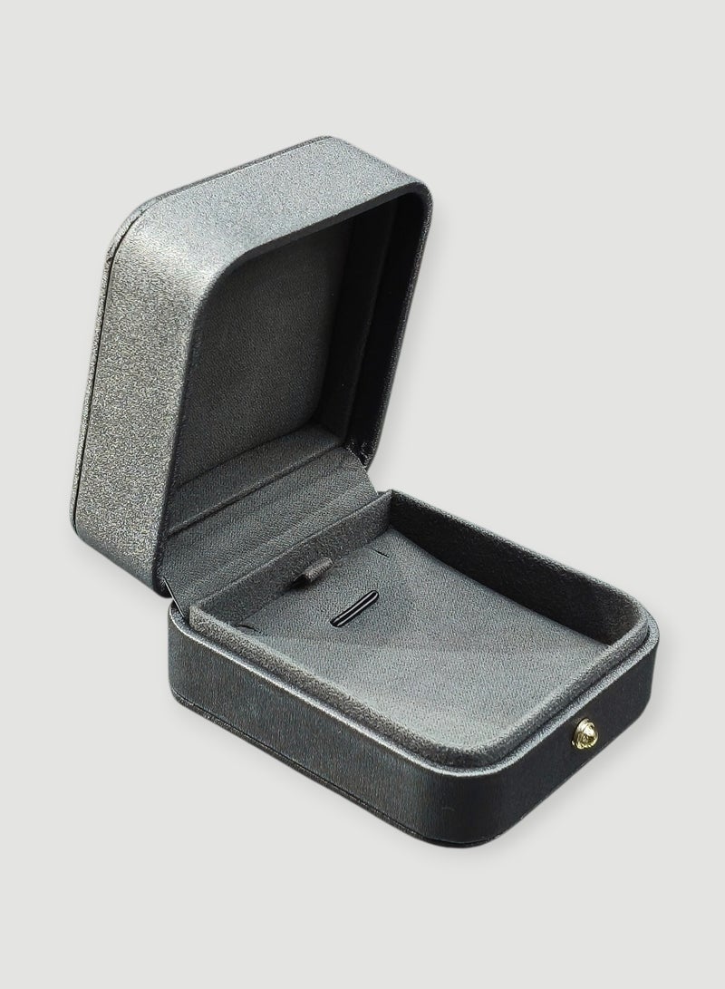 Al Seraj Luxury Premium Pendant & Earring Jewelry Box | Grey Rexine Exterior with Grey Velvet Interior | Elegant Jewellery Gift Box for Wedding, Proposal & Shop Display - Image 3