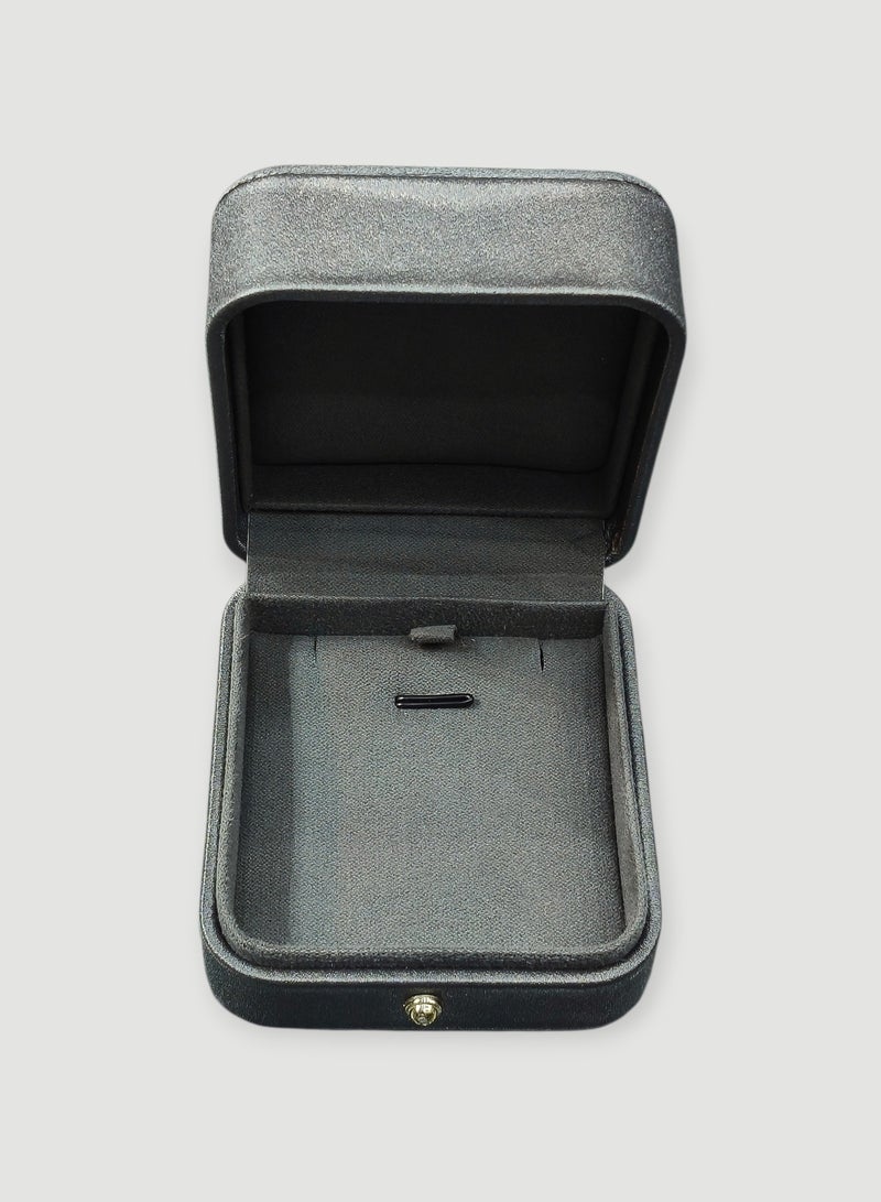 Al Seraj Luxury Premium Pendant & Earring Jewelry Box | Grey Rexine Exterior with Grey Velvet Interior | Elegant Jewellery Gift Box for Wedding, Proposal & Shop Display - Image 5