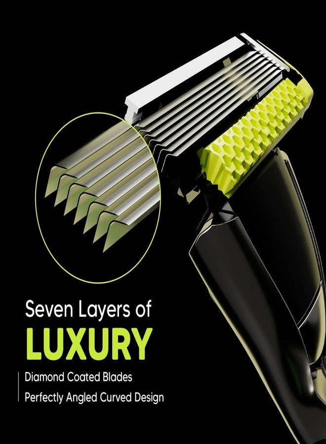 LetsShave Pro 7 Max Razor Cartridges For Men | World's First & Only 7-Blade Shaving Razor With Precision Blades & Honey Comb Guard Bar | Argan Oil, Aloe & Vitamin E - 4 Count - Image 2