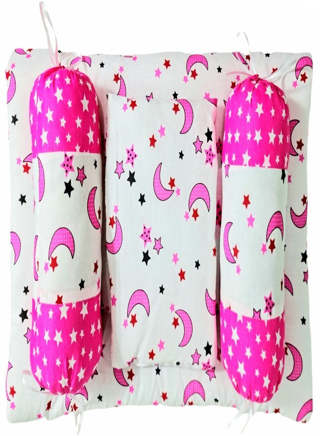 First Kick طقم هدايا "الركلة الأولى" من القطن، يتضمن طقم مفروشات سرير للأطفال حديثي الولادة مع 3 وسائد، باللونين الوردي والأبيض، قطعة واحدة. - Image 5