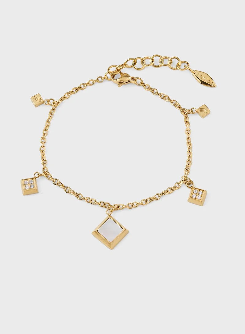 POLICE Bracelet With Mother Of Pearl Inlay & Crystal
