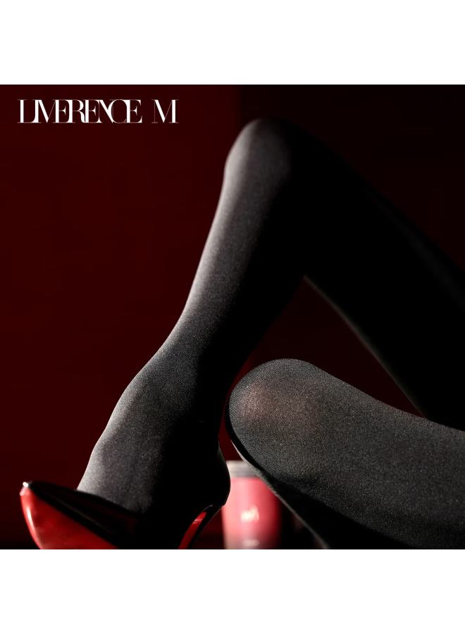 Limerence M Laimi Runsi Autumn Winter Warm Fleece Thick High-waist One-line Crotch Pantyhose Cocoa Color 1 Pair M - Image 3