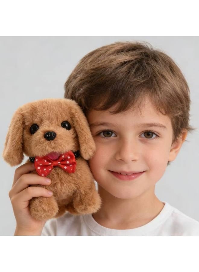 جرو لعبة قطيفة تفاعلية إلكترونية، يتصرف مثل كلب حقيقي يمشي وينبح ويهز ذيله، هدية مثالية - Image 2