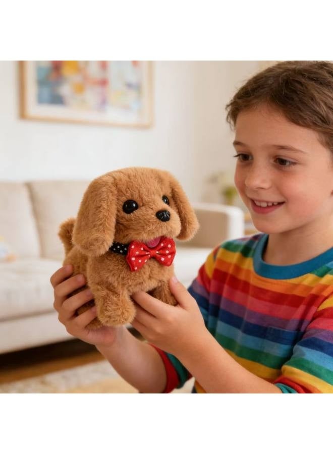 جرو لعبة قطيفة تفاعلية إلكترونية، يتصرف مثل كلب حقيقي يمشي وينبح ويهز ذيله، هدية مثالية - Image 5