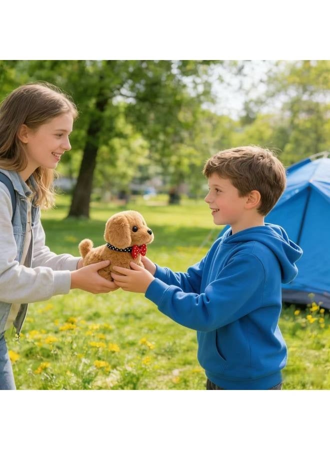 جرو لعبة قطيفة تفاعلية إلكترونية، يتصرف مثل كلب حقيقي يمشي وينبح ويهز ذيله، هدية مثالية - Image 4