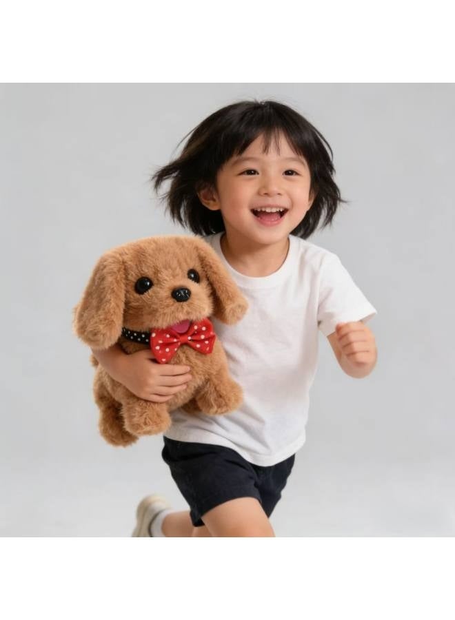 جرو لعبة قطيفة تفاعلية إلكترونية، يتصرف مثل كلب حقيقي يمشي وينبح ويهز ذيله، هدية مثالية - Image 3