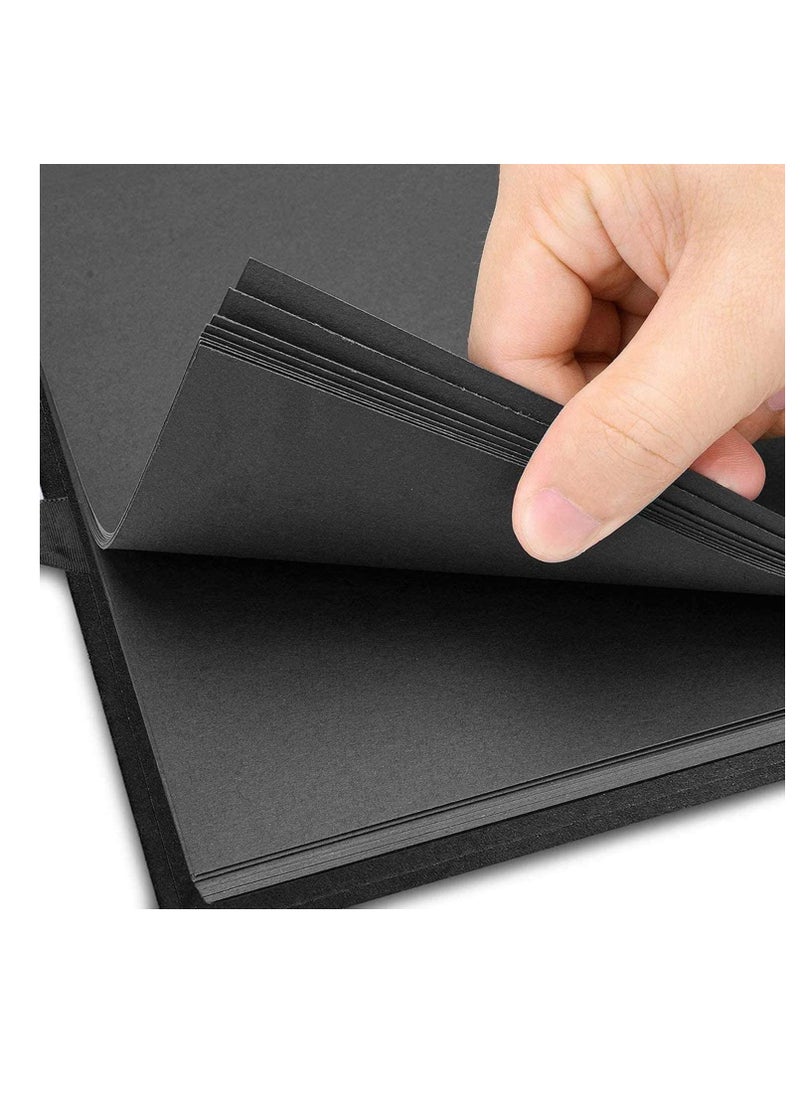 SYOSI - Scrap Book 30 Black Pages Scrapbook, Photo Album 10 x10 inches Memory Books Guestbooks, DIY Gift Scrapbooking Kits,Standart high quality wire-o bound album,black - Image 1