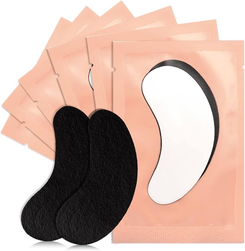 Lunamoon Eye Pads for Eyelash Extension Eyelashes Pads UV Eyelash Extension Pad Eyelash Lifting Eye Gel Patch for Eyelash Extensions 50 Pairs Black Pink
