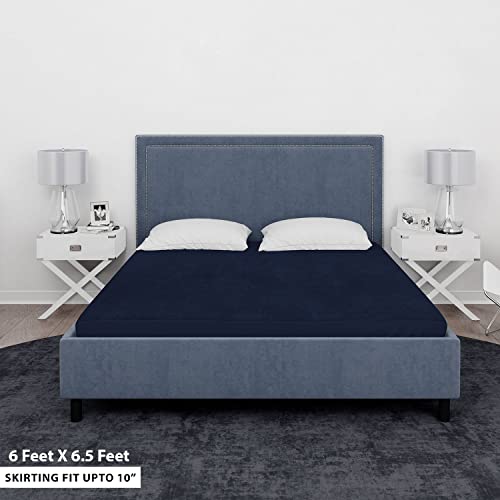 Sassoon | Waterproof Mattress Protector Double Bed | Mattress Cover King Size 78x72| Bed Protector King Size| Bed Cover |Elastic Fitted Cotton Hypoallergenic | Mattress Cover | (Nav-Blue) - Laika - Image 2