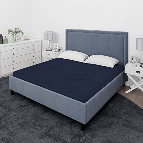 Sassoon | Waterproof Mattress Protector Double Bed | Mattress Cover King Size 78x72| Bed Protector King Size| Bed Cover |Elastic Fitted Cotton Hypoallergenic | Mattress Cover | (Nav-Blue) - Laika - Image 3