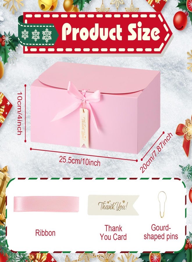 Maxcheck 36 Set Pink Boxes for Bridesmaid Pink Proposal Gift Boxes with Lids 10 x 8 x 4 Inch with Ribbon Thank You Tag and Pin for Wedding Favors Valentine's Day Birthday Party Packaging Present - Image 2