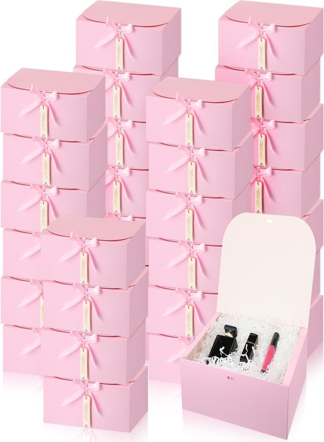Maxcheck 36 Set Pink Boxes for Bridesmaid Pink Proposal Gift Boxes with Lids 10 x 8 x 4 Inch with Ribbon Thank You Tag and Pin for Wedding Favors Valentine's Day Birthday Party Packaging Present - Image 1