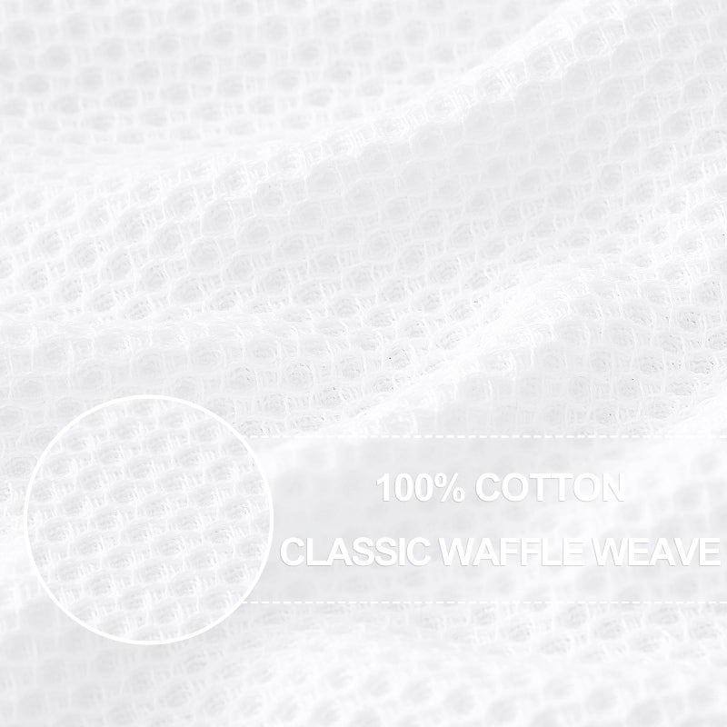 Homaxy 100% Cotton Waffle Weave Kitchen Dish Towels, Ultra Soft Absorbent Quick Drying Cleaning Towel, 13 x 28 Inches, 4-Pack, White - Image 2
