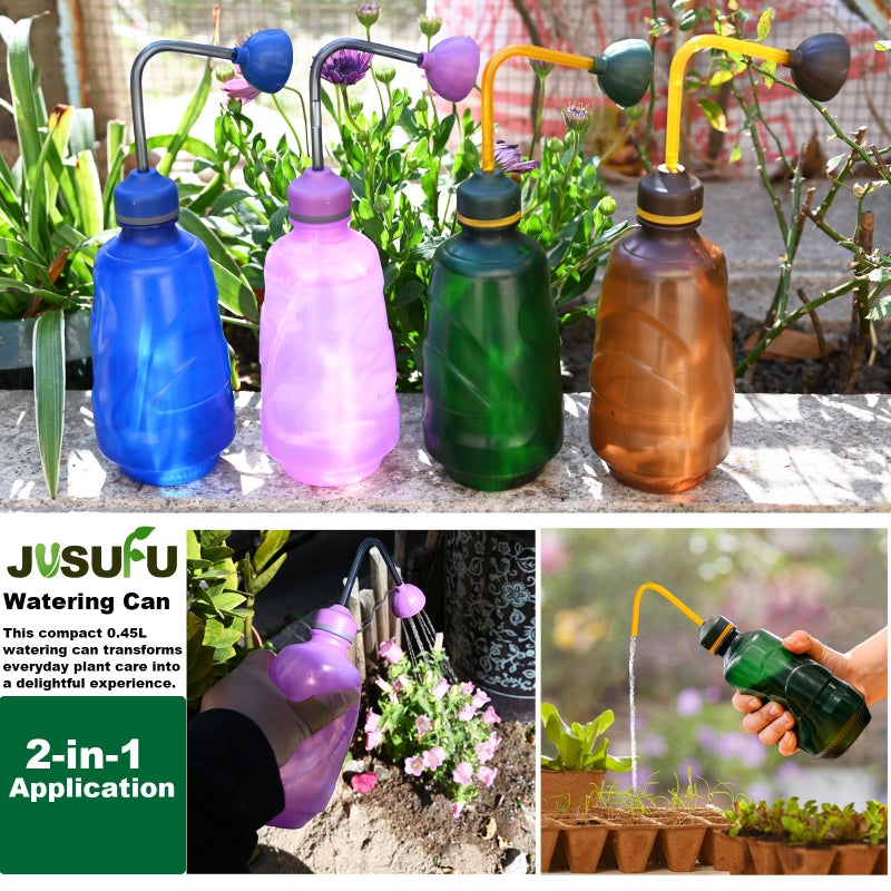 JUSUFU Watering Can for Seedlings, Small Watering Can for House Plant Garden Flower 15oz/0.45l (Blue) - Image 3