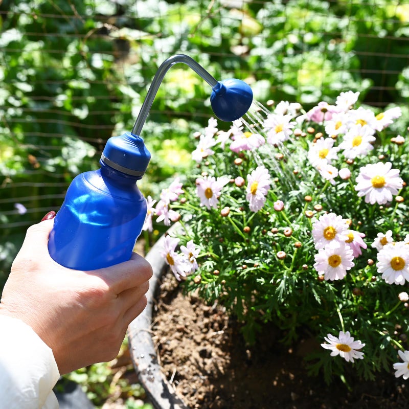 JUSUFU Watering Can for Seedlings, Small Watering Can for House Plant Garden Flower 15oz/0.45l (Blue) - Image 4