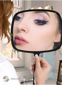 SNOWFLAKES SNOWFLAKES Hand Mirror, Large Handheld Mirror with Handle,Black Hang Makeup Mirror,Hairdresser Mirror.  - Image 4