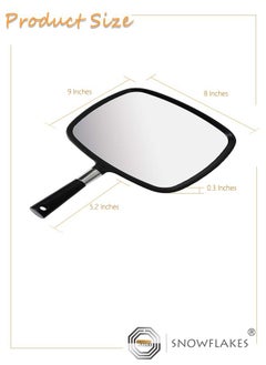 SNOWFLAKES SNOWFLAKES Hand Mirror, Large Handheld Mirror with Handle,Black Hang Makeup Mirror,Hairdresser Mirror.  - Image 5