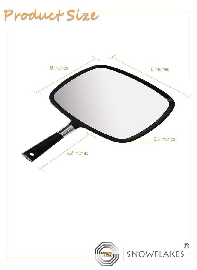 SNOWFLAKES SNOWFLAKES Hand Mirror, Large Handheld Mirror with Handle,Black Hang Makeup Mirror,Hairdresser Mirror.  - Image 5