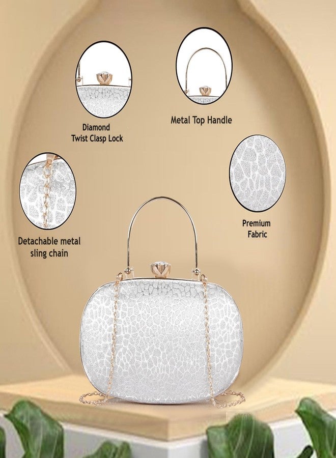 NORVE PU Metal Stylish Unique Trendy Design Crossbody Party Clutch For Women - Image 2