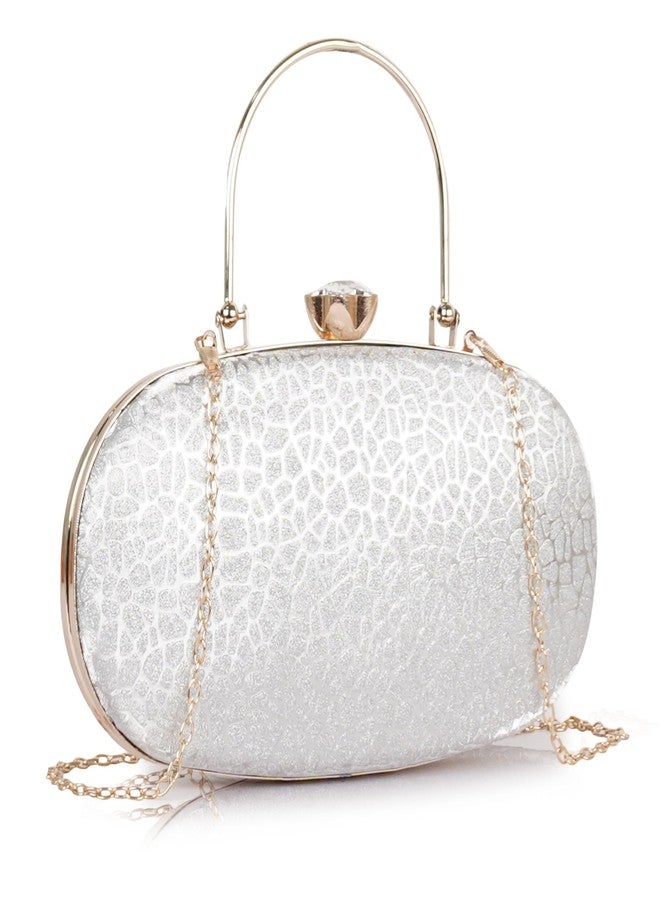 NORVE PU Metal Stylish Unique Trendy Design Crossbody Party Clutch For Women - Image 1