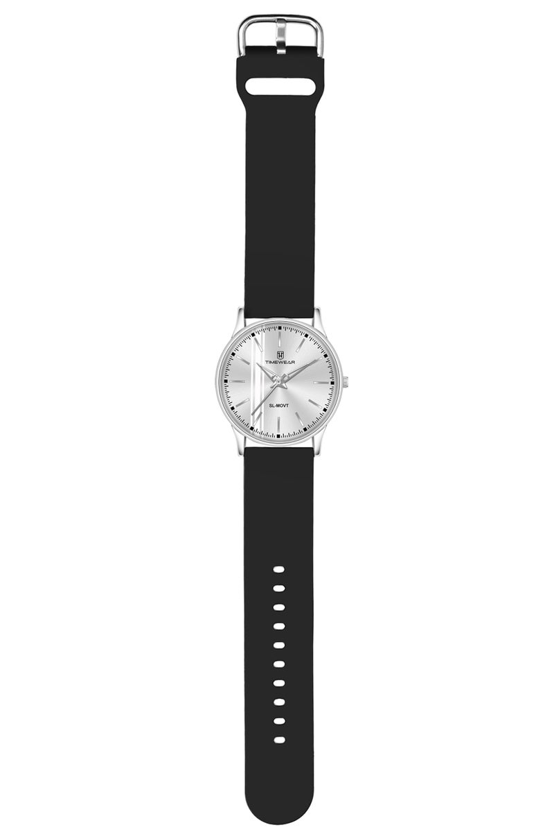 TIMEWEAR Analog Silver Dial, Black Silicone Strap Watch for Men - Image 5