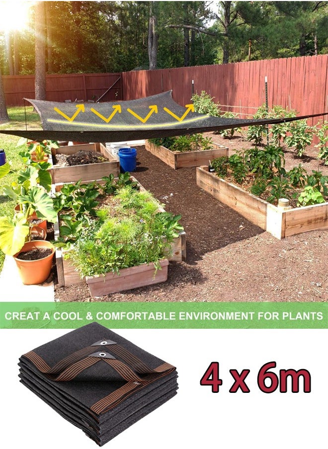 Generic Shade Cloth Garden Shade Mesh Net with Grommets Sun Shade Cover for Pergola Patio Plants Greenhouse Chicken Coop Outdoor (4 x 6 Meter, Black)  - Image 1
