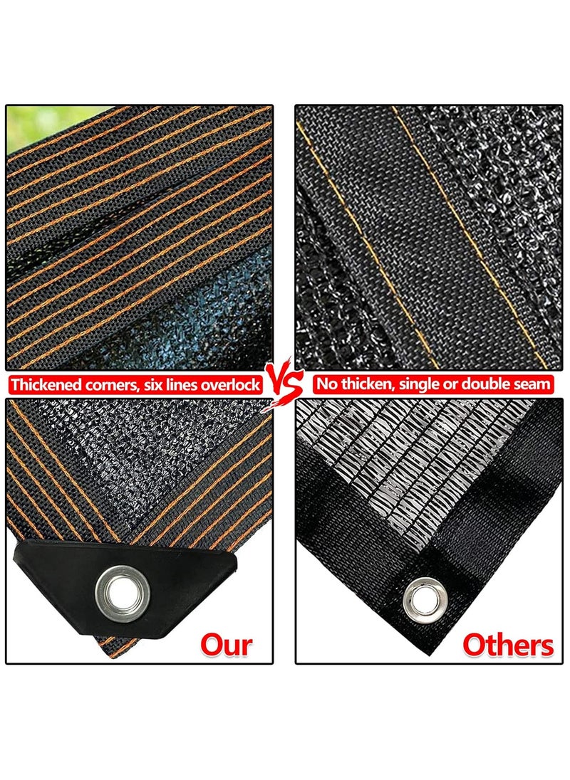 Generic Shade Cloth Garden Shade Mesh Net with Grommets Sun Shade Cover for Pergola Patio Plants Greenhouse Chicken Coop Outdoor (4 x 6 Meter, Black)  - Image 4