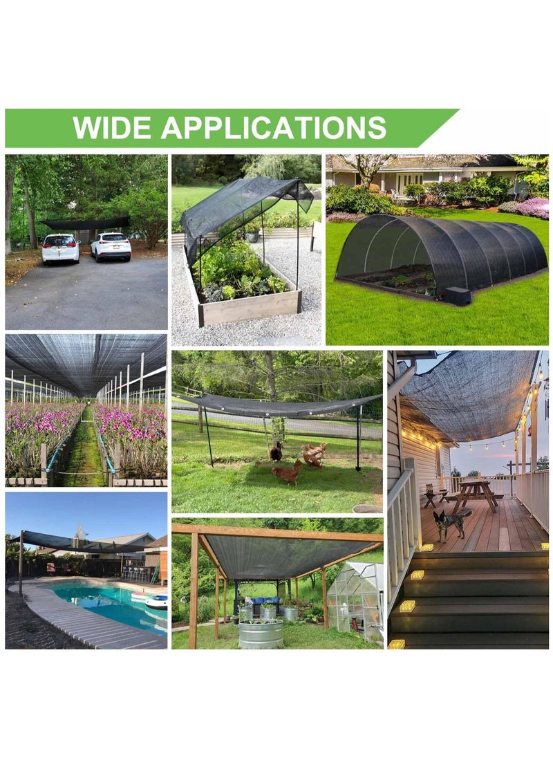 Generic - Shade Cloth Garden Shade Mesh Net with Grommets Sun Shade Cover for Pergola Patio Plants Greenhouse Chicken Coop Outdoor (4 x 6 Meter, Black) - Image 1