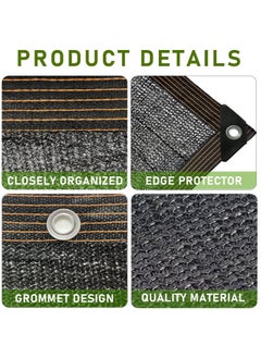 Generic Shade Cloth Garden Shade Mesh Net with Grommets Sun Shade Cover for Pergola Patio Plants Greenhouse Chicken Coop Outdoor (4 x 6 Meter, Black)  - Image 2