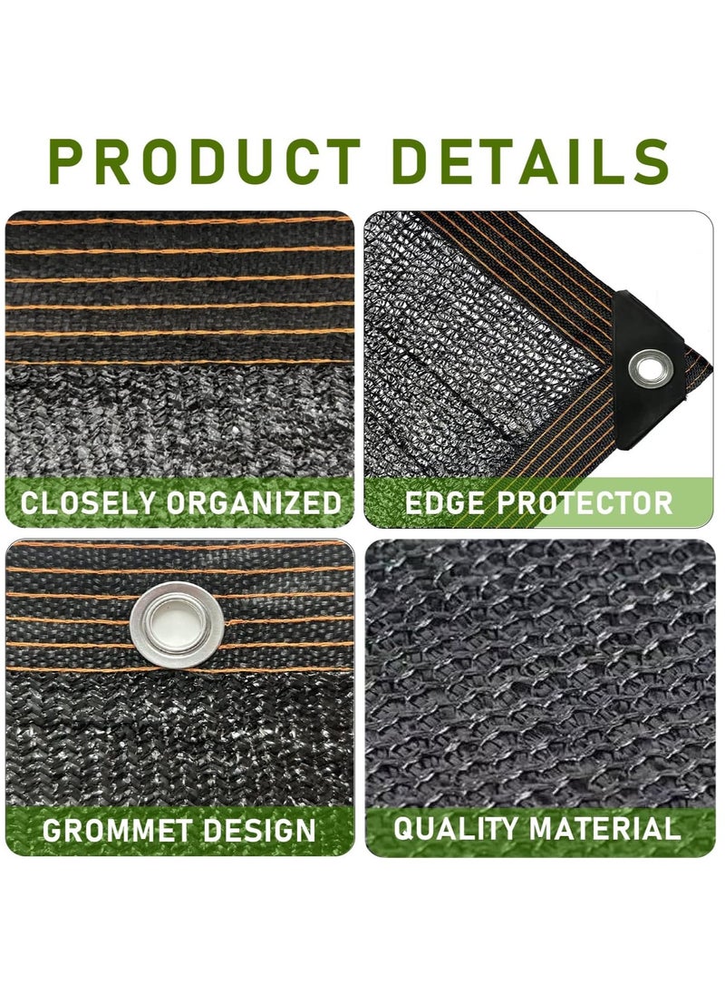 Generic Shade Cloth Garden Shade Mesh Net with Grommets Sun Shade Cover for Pergola Patio Plants Greenhouse Chicken Coop Outdoor (4 x 6 Meter, Black)  - Image 2