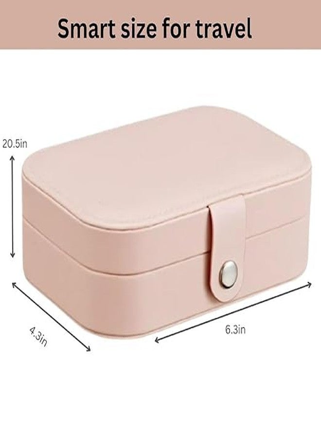 ZINZA Leather Mini Jewelry Travel Case Small Travel Jewelry Organizer Portable Jewelry Box Travel Mini Storage Organizer Portable Display Storage Box For Rings Earrings Necklaces Gifts, Multicolor - Image 2