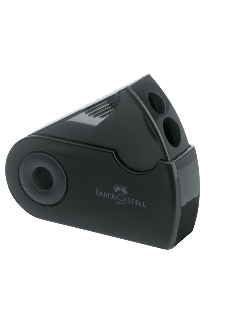 فابير كاستل مبراة بفتحة مزدوجة وغطاء من فابير-كاستل تتميز بتصميم اسطواني عصري - Image 2