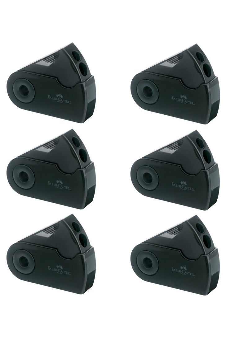 فابير كاستل مبراة بفتحة مزدوجة وغطاء من فابير-كاستل تتميز بتصميم اسطواني عصري - Image 4