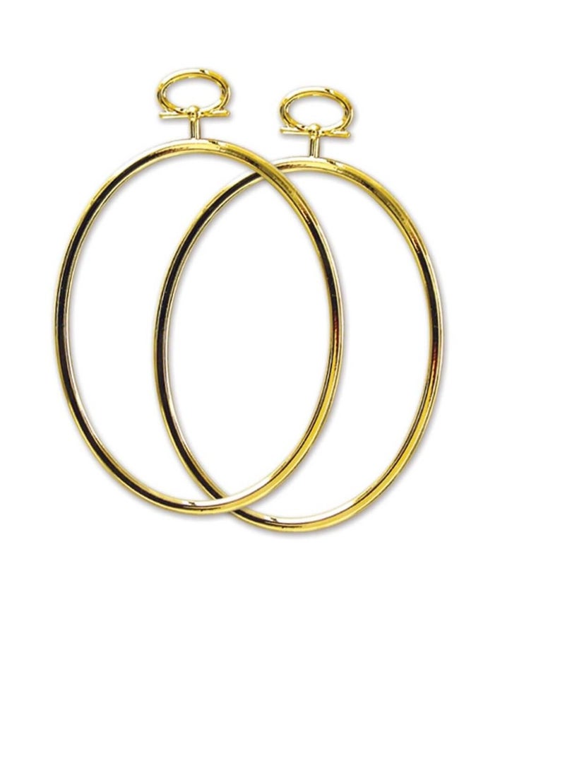 Just A Frame Oval 3.25in x 4.25in Gold 2pc - Image 1