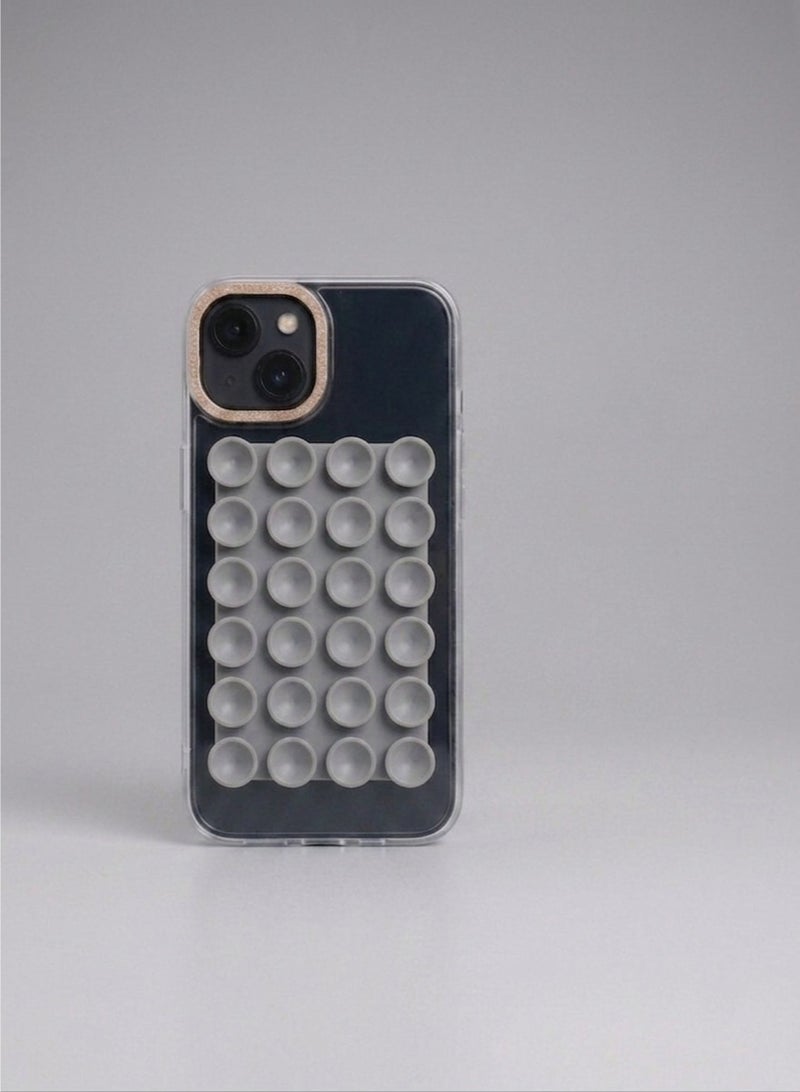 هاتف شفط سيليكون - قبضة هاتف لاصقة غير قابلة للانزلاق للهاتف المحمول لحامل قبضة قوي لصور السيلفي ومقاطع الفيديو - رمادى - Image 1