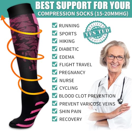 Laite Hebe 3 Pack Compression Sock-Compression Sock For Women and Men Circulation -Best for Running,Athletic Sports - Image 5