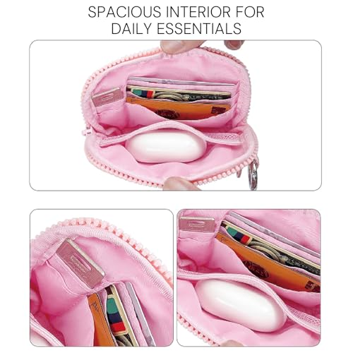 YDF The Iris Wallet for Women Mini Zip Card Case with Clear ID Window Zipper Coin Purse Lightweight Portable Keychain Wallet - Image 4