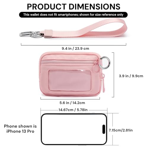 YDF The Iris Wallet for Women Mini Zip Card Case with Clear ID Window Zipper Coin Purse Lightweight Portable Keychain Wallet - Image 2