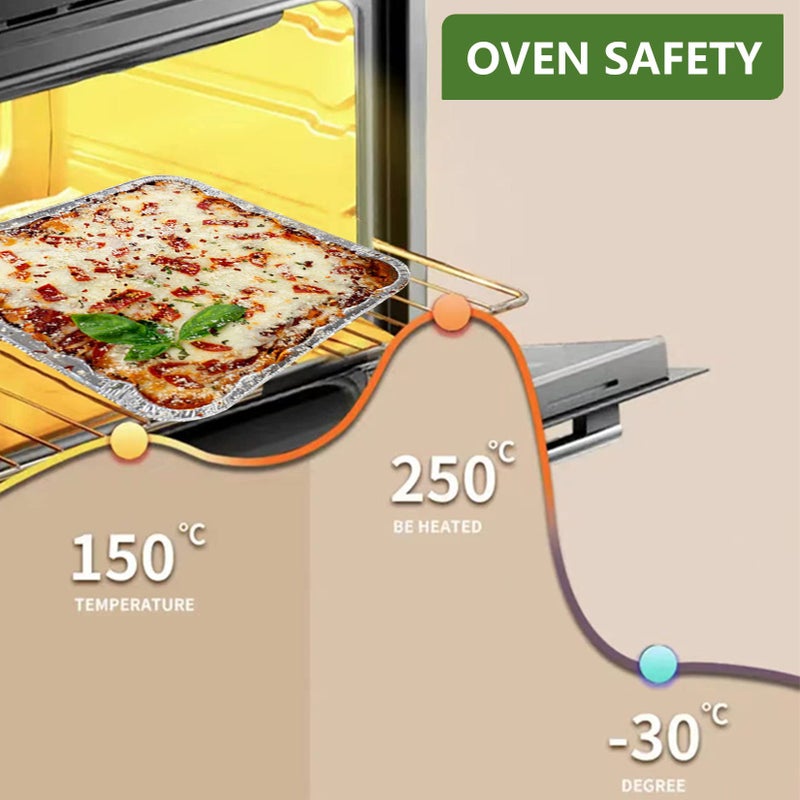 PRTTY 30 Pack 8â€ Ã— 8â€ Square Aluminum Baking Pans with Clear Plastic Lids,Disposable Aluminum Foil Pans Takeout Pans,Heavy Duty Recyclable Foil Food Containers Roasting Pans for Cooking,Heating,Storing. - Image 4