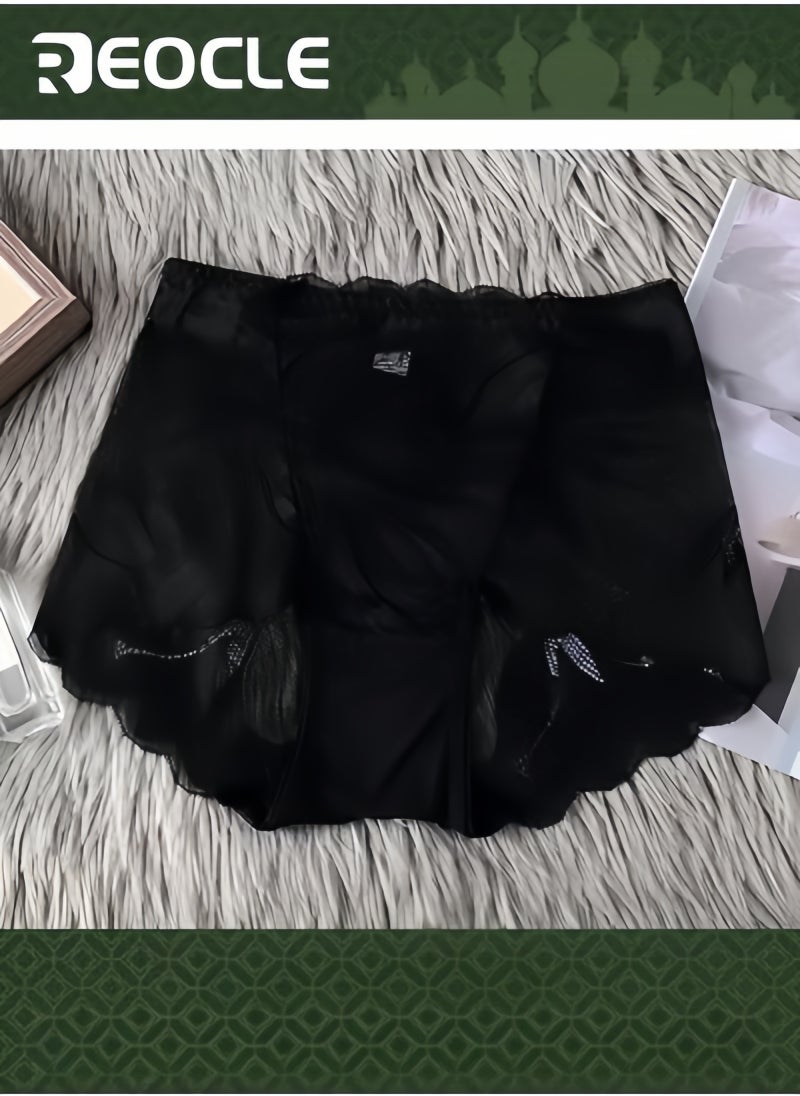 REOCLE Women's Lace Underwear High Waist Brief Tummy Control Panties Stretch Full Coverage Briefs Plus Size Ladies Brief  - Image 1