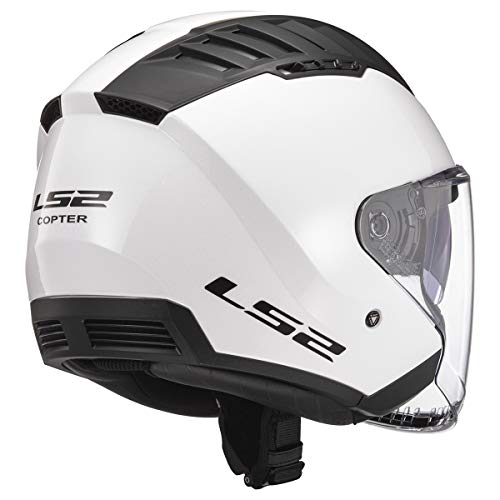 LS2 Helmets Copter Open Face Helmet (Gloss White - Medium) - Image 2