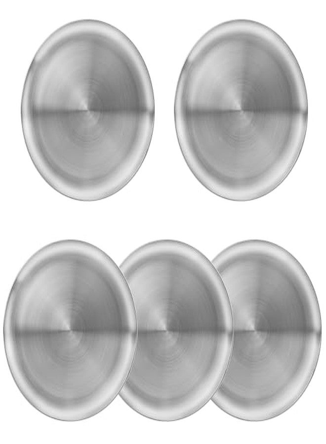 GENHAKON 6 Piece 11.8 Inch Stainless Steel Plates, Reusable Circular Metal Dining Plate, Metal Dinner Dishes For Snacks, Camping, Barbecue Steak - Image 1