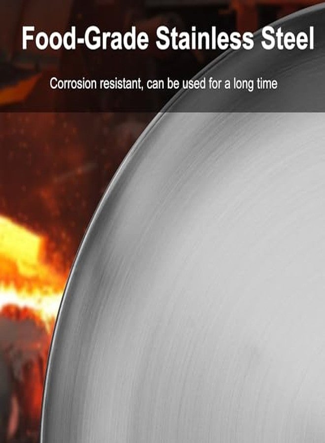 GENHAKON 6 Piece 11.8 Inch Stainless Steel Plates, Reusable Circular Metal Dining Plate, Metal Dinner Dishes For Snacks, Camping, Barbecue Steak - Image 5
