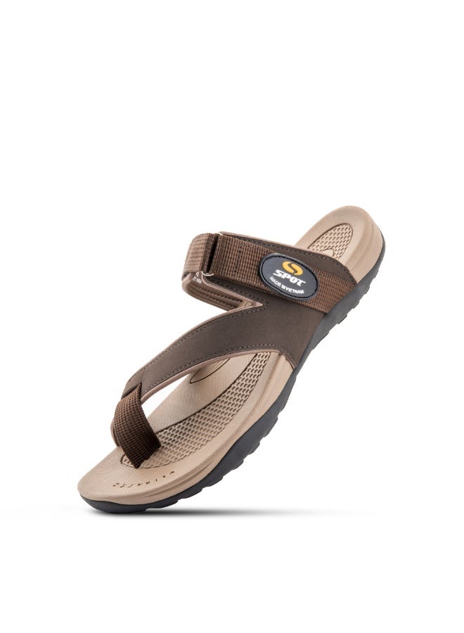 سبوت شباشب سبوت رجالية من جلد النوبوك الفاخر، ذات قبضة فائقة، موديل SS-75، لون بني جملي - Image 1